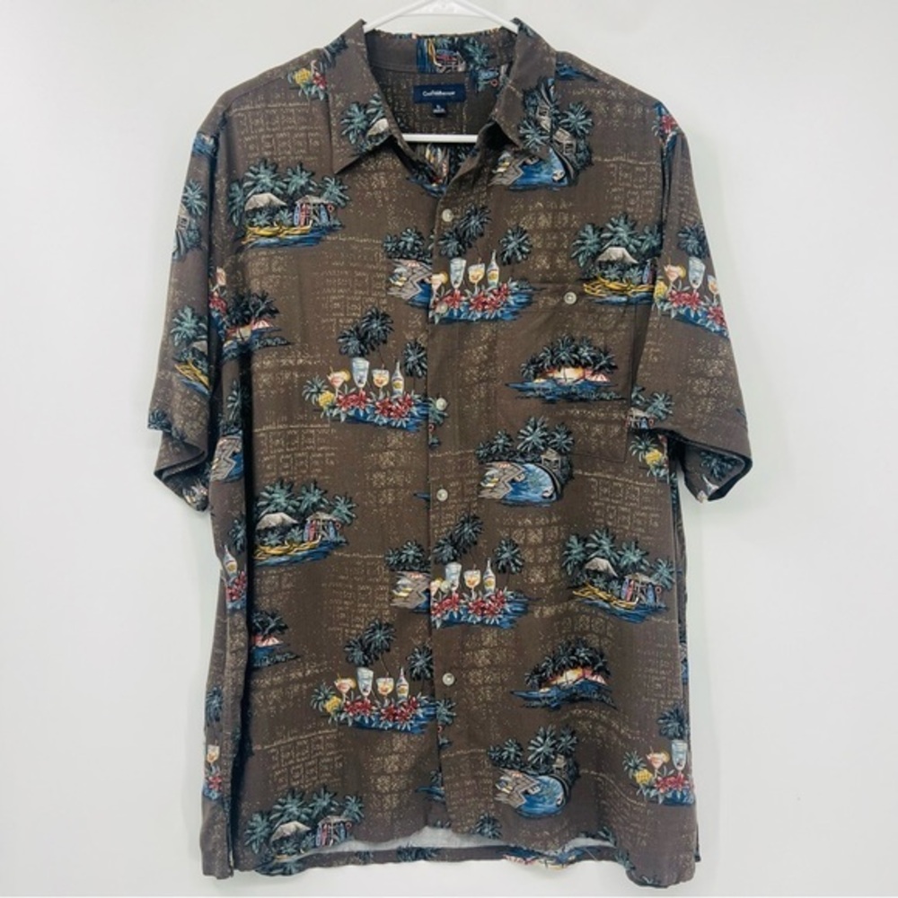 1990's Croft‎ & Barrow Mens Rayon Hawaiian Shirt Mens Size Large